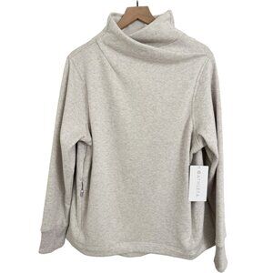 Athleta Cozy Karma Twist Neck Sweatshirt NWT Size Large Toasted Brown Heather